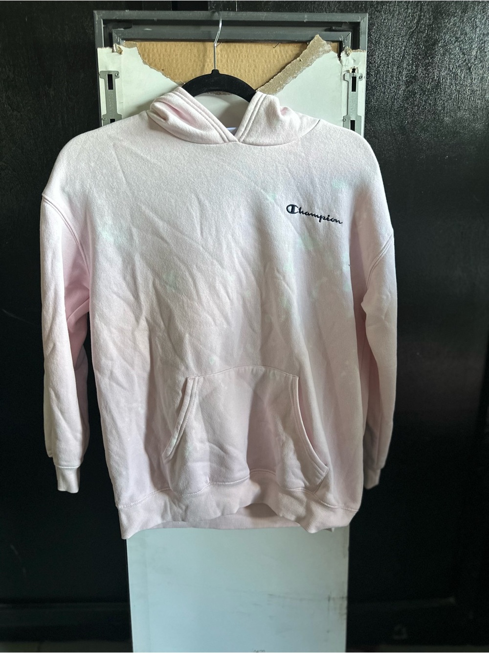 Champion Light Pink Hoodie with Embroidered Logo